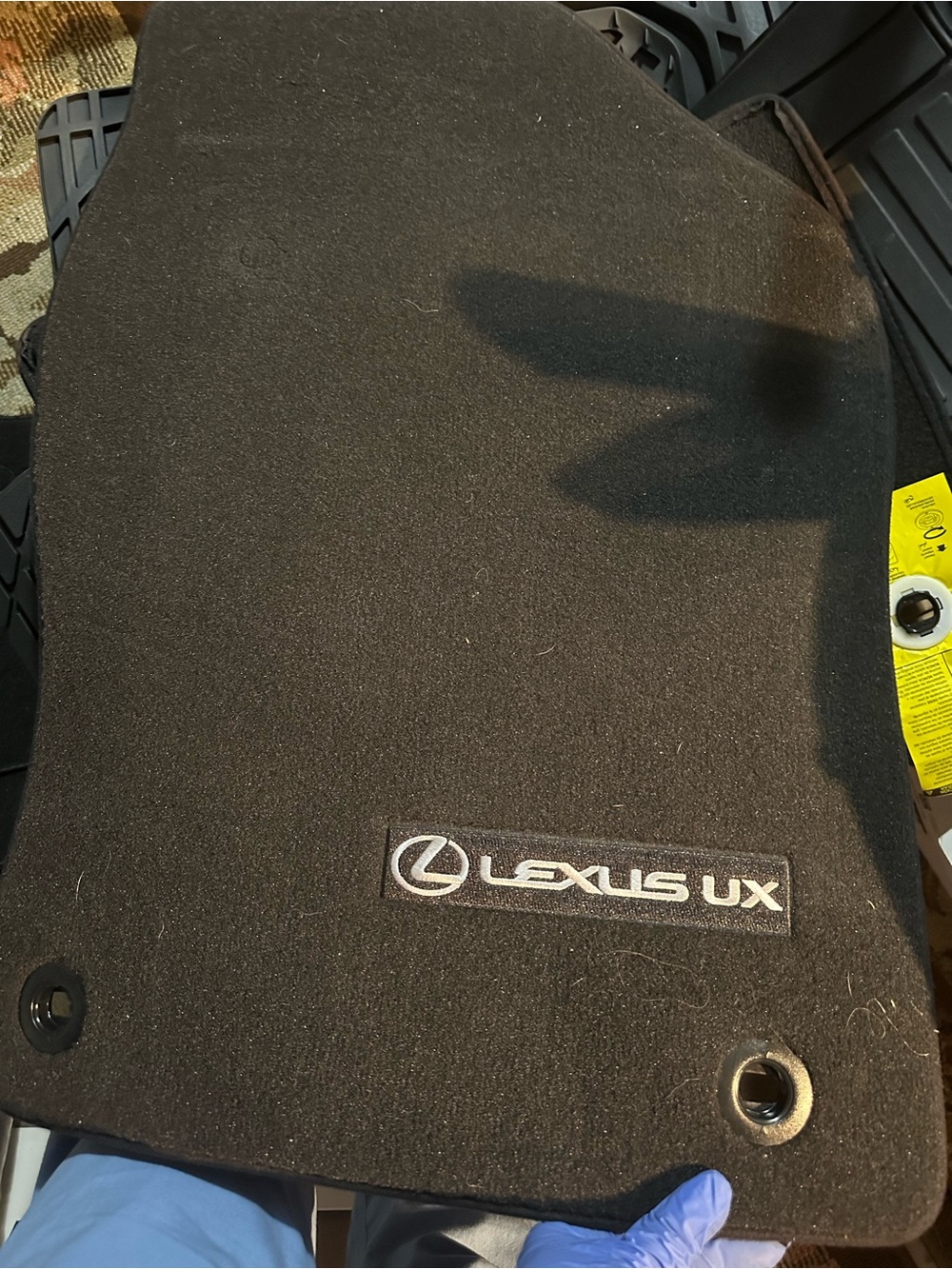 Lexus UX Black Carpet Floor Mat - Embroidered Logo